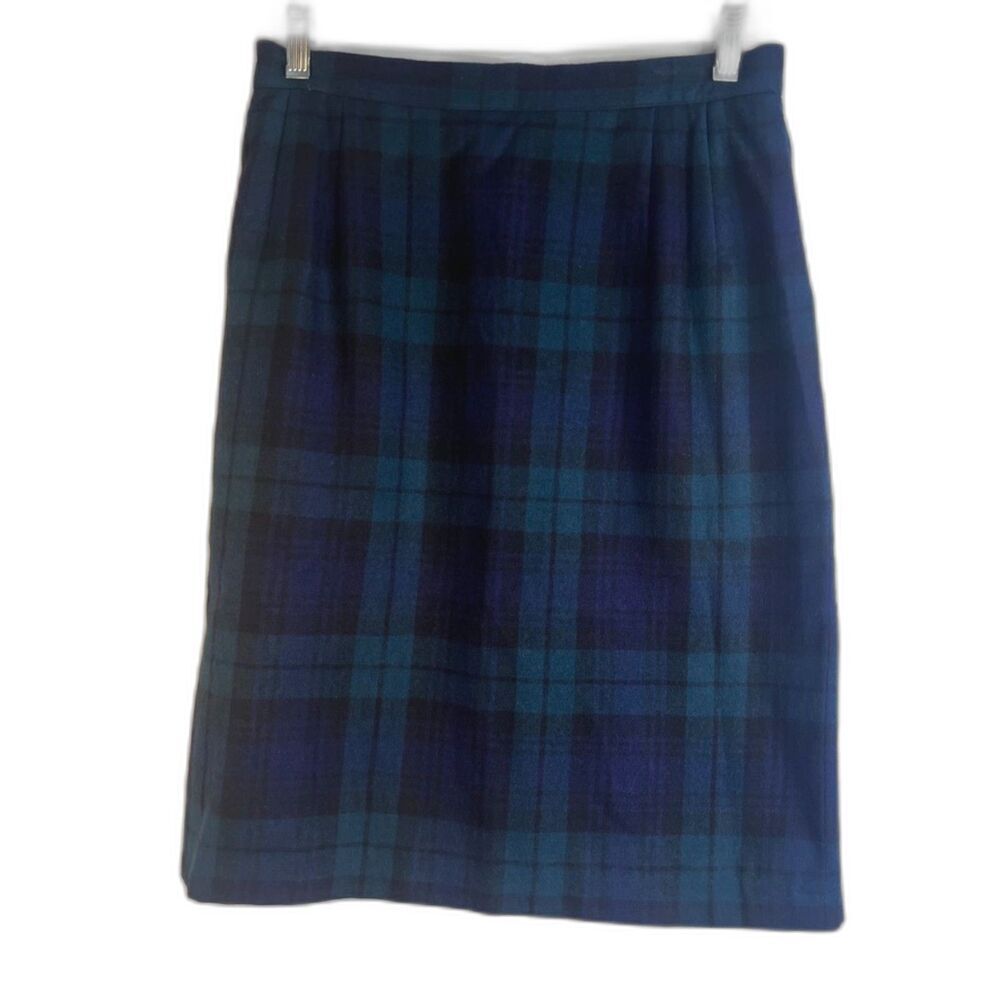 Collectible Gold‎ Tartan Plaid 100% Pure Wool Aline Skirt Lined Size 10* VTG